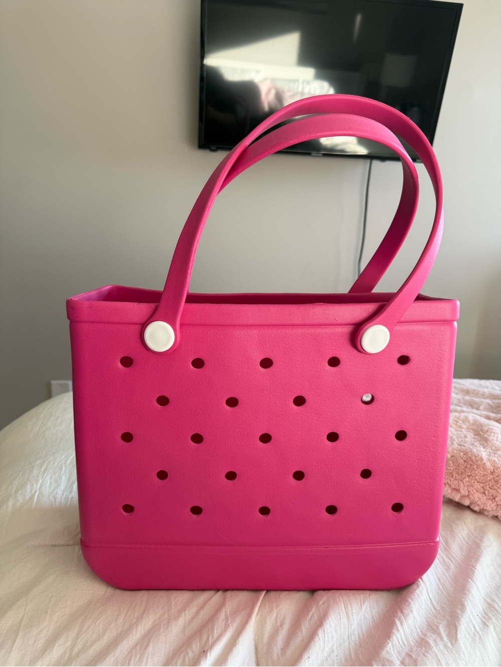 Joe Fresh Bright Pink Perforated Tote